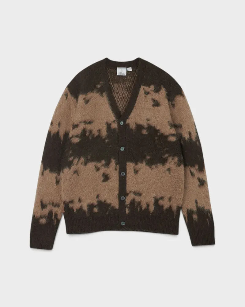 Mohair Splatter Cardigan Taupe Splatter