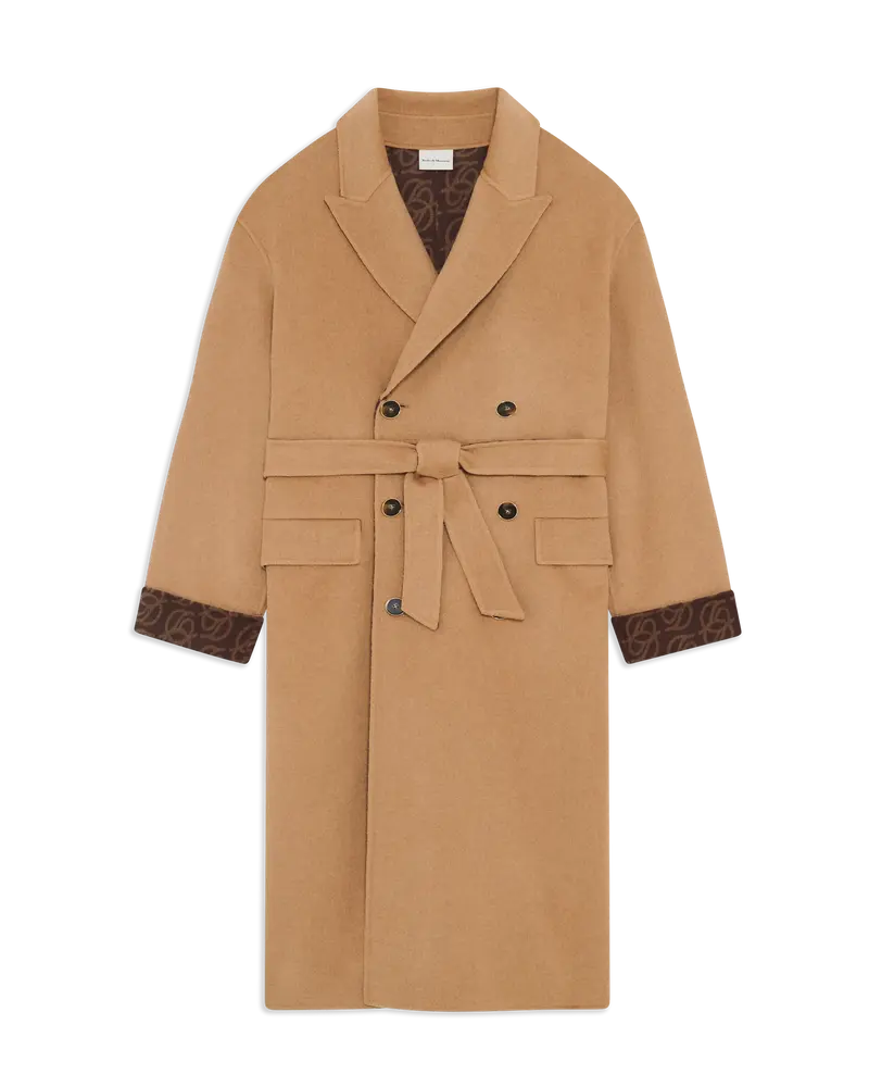Monogram Double Face Long Belted Coat