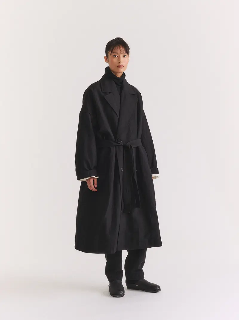 MOON COAT - LIN WOOL - BLACK