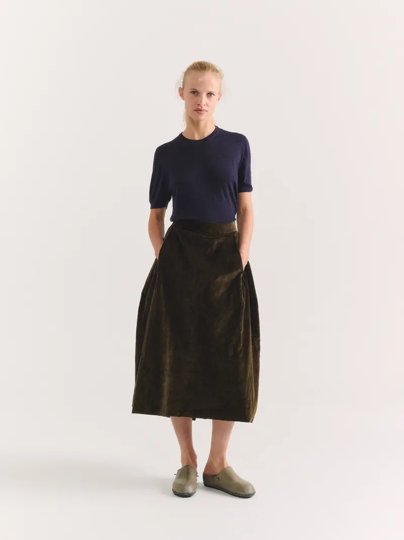 MOON SKIRT - H CORD - MOSS