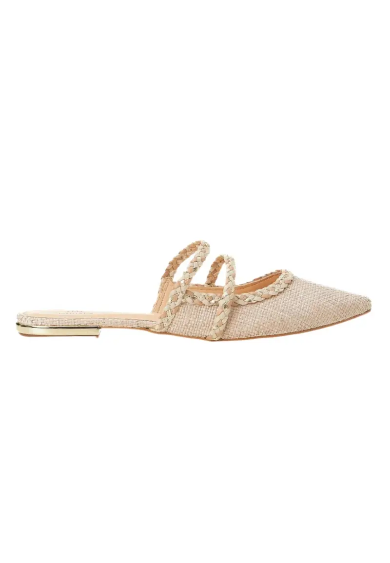 Mules Amburana Raphia Beige — Mangárá
