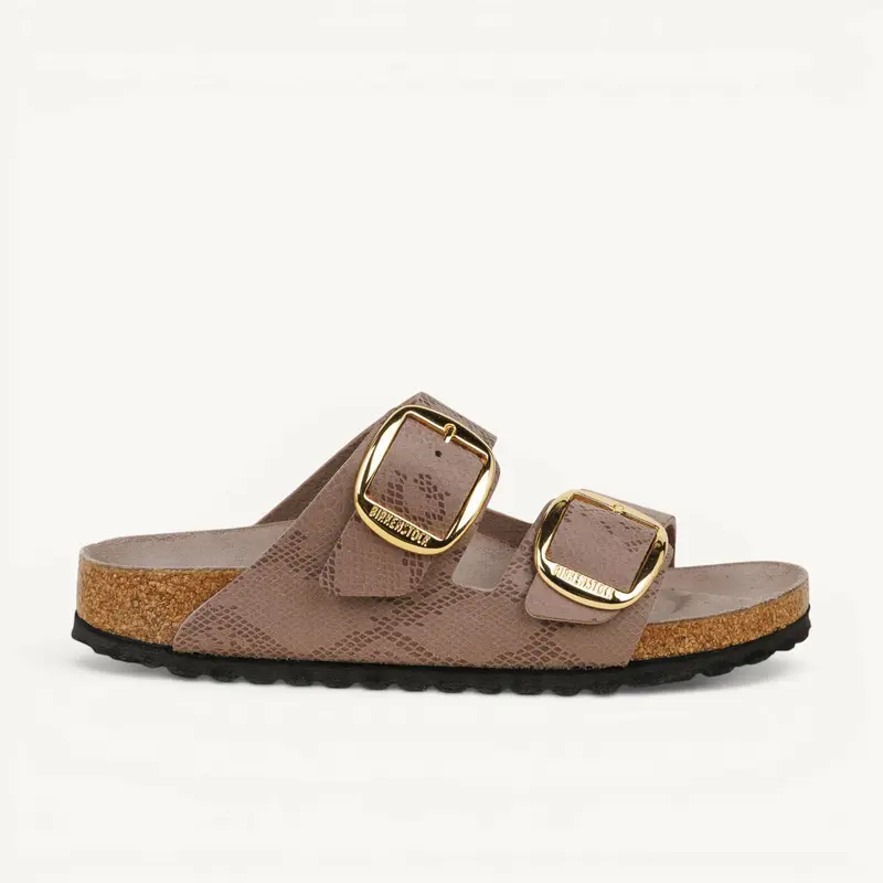 Mules ARIZONA BIG BUCKLE PYTHON BIRKENSTOCK Femme Beige