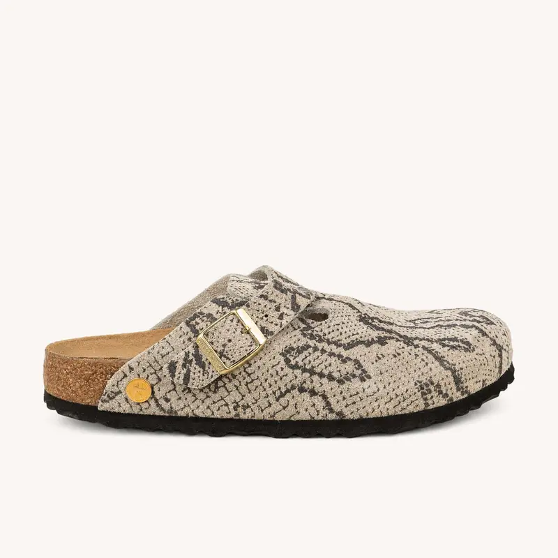 Mules BOSTON SNAKE OYSTER BIRKENSTOCK Femme Beige