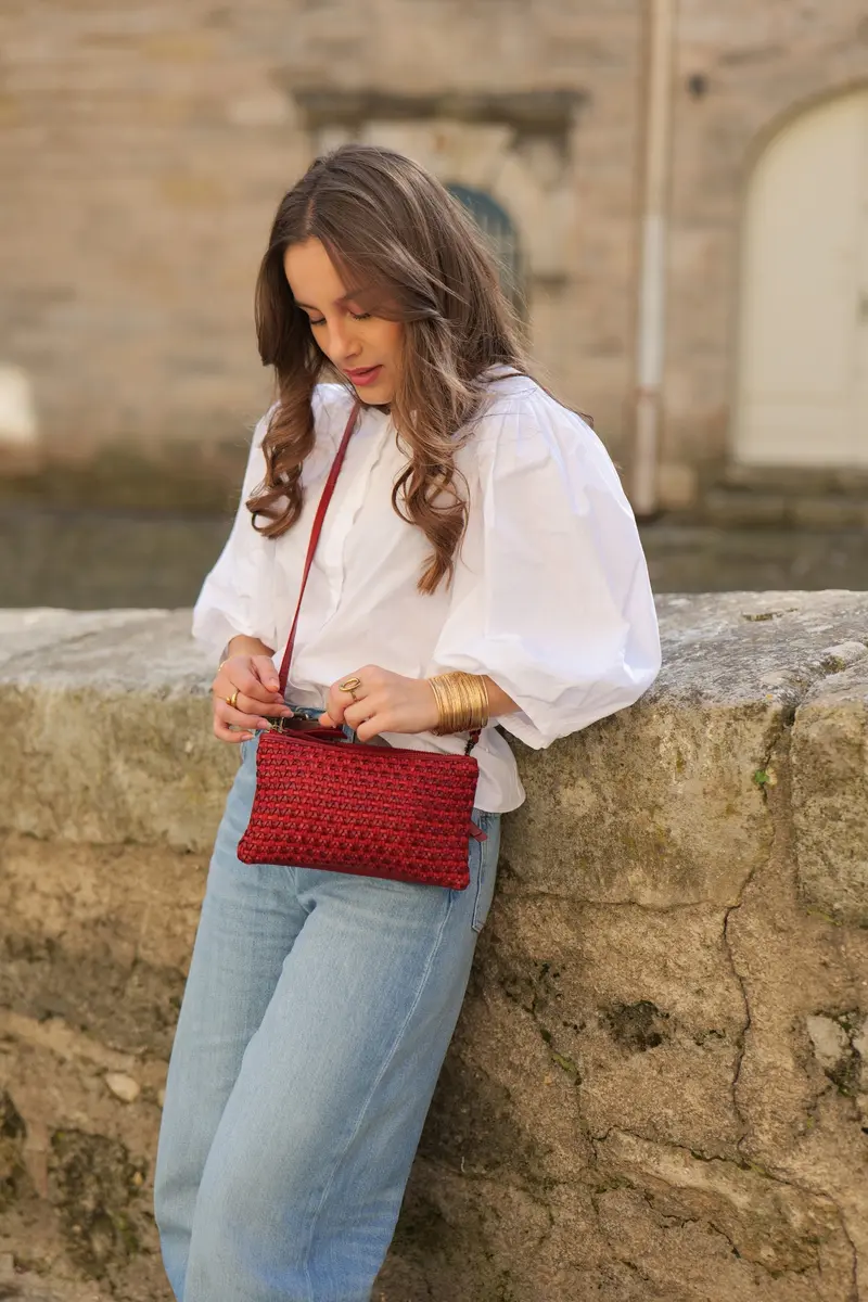 Mullen MUL1L – Mini sac bandoulière femme en cuir tressé – BIBA
