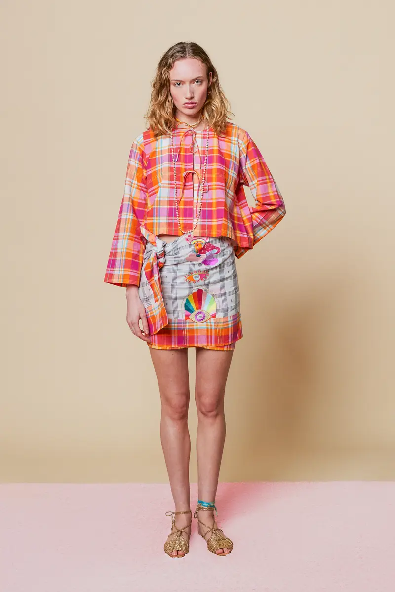 MUSHROOM MANIA WHITE PAREO SKIRT