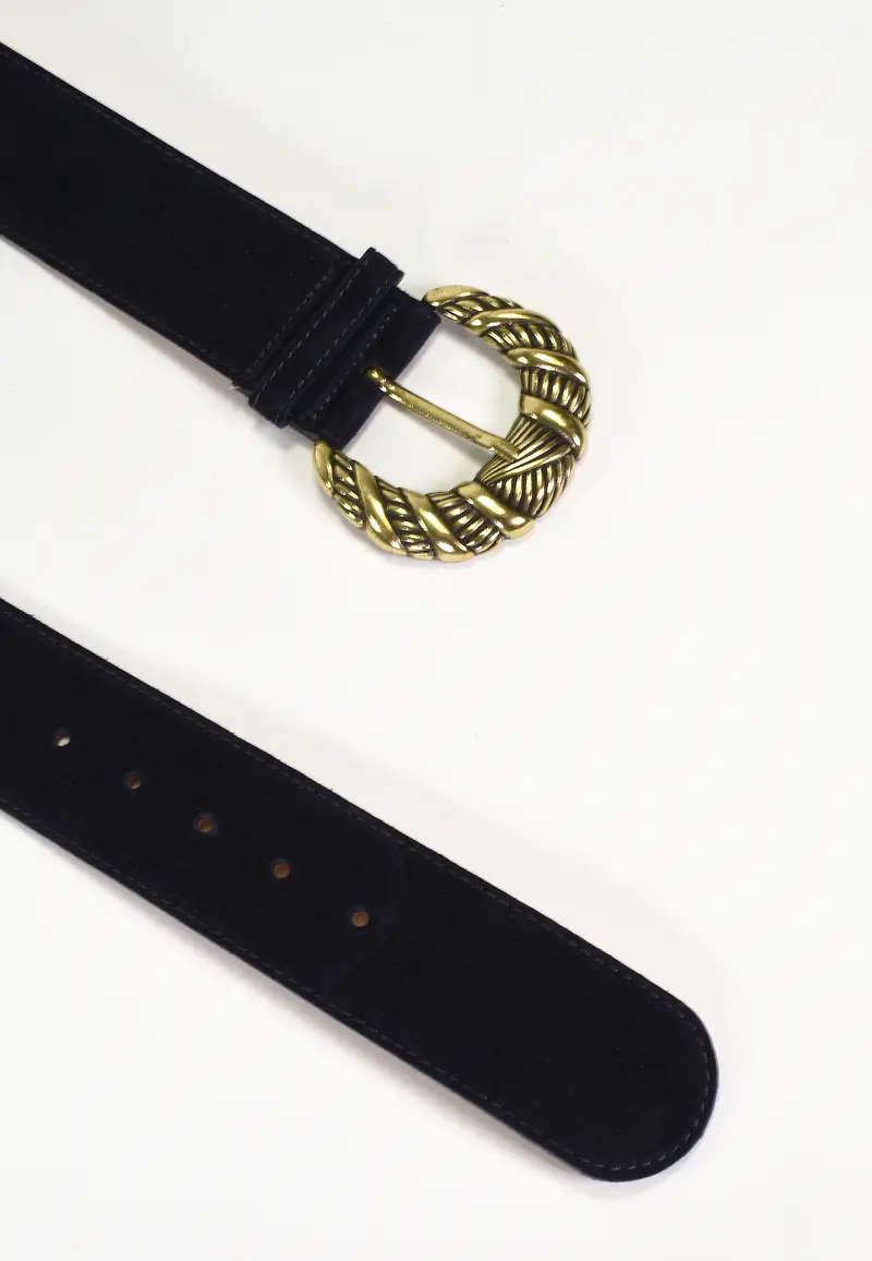 NÉORA- Ceinture Noire en Cuir  Femme