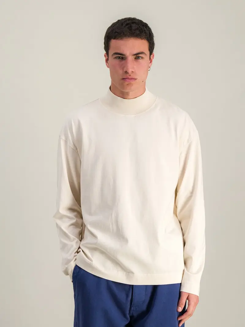 Nest Mock Neck T-shirt - Off-White
