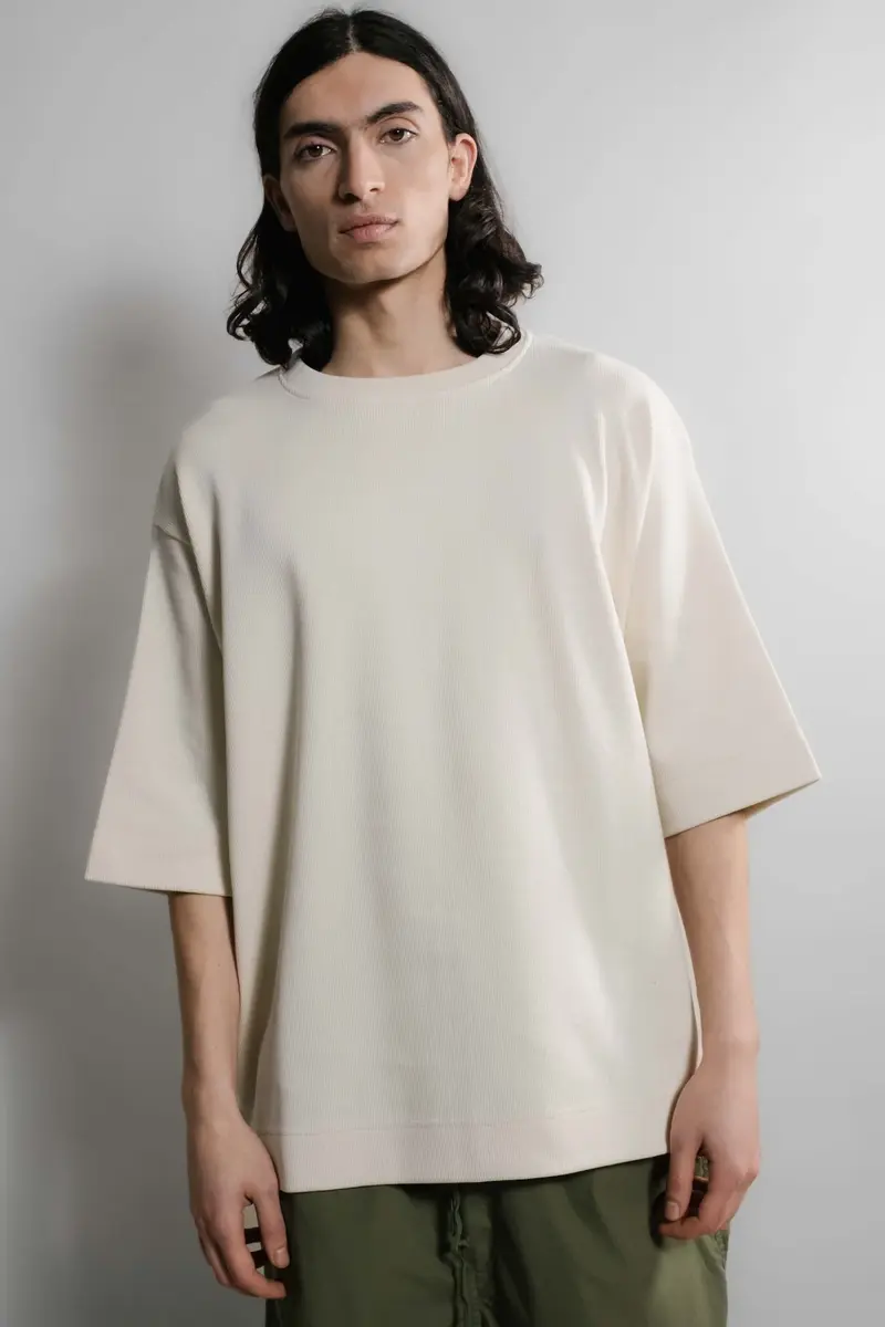 Nitto knitwear - Vahé manches courtes - Naturel