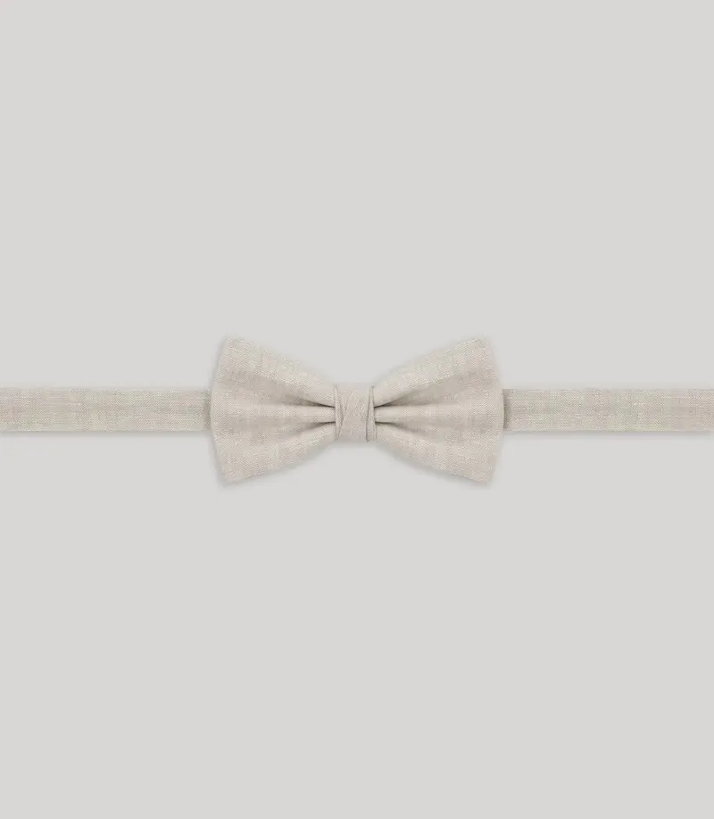 Nœud papillon 100% lin beige