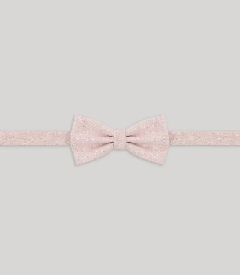 Nœud papillon 100% lin rose