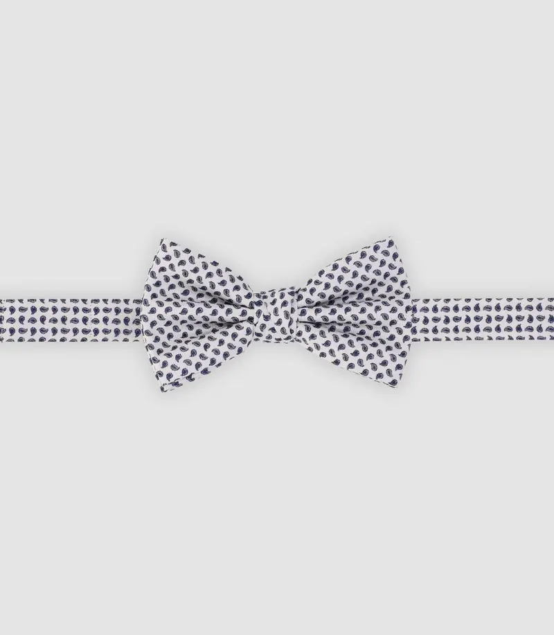 Nœud papillon à micro motifs bleu