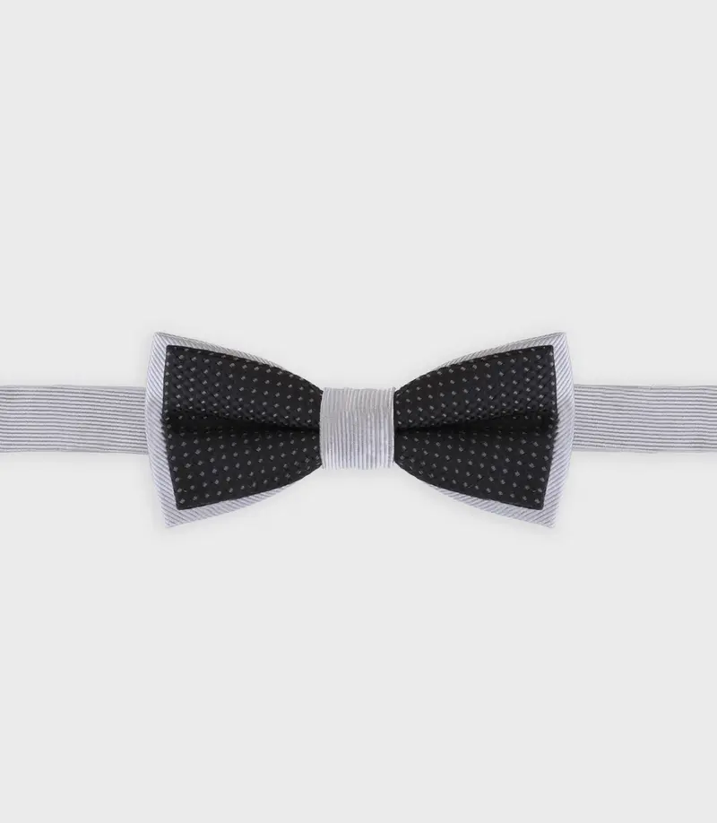 Noeud papillon duo noir gris NPDUOTIA