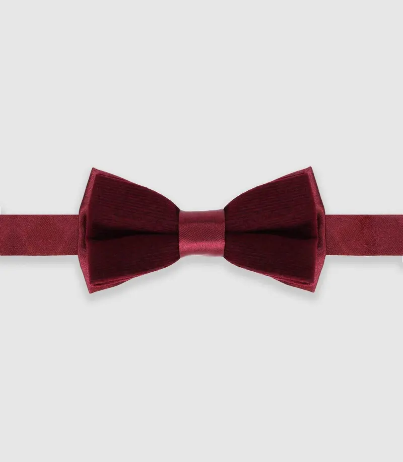 Nœud papillon effet satin bordeaux NPDUOTARKAN