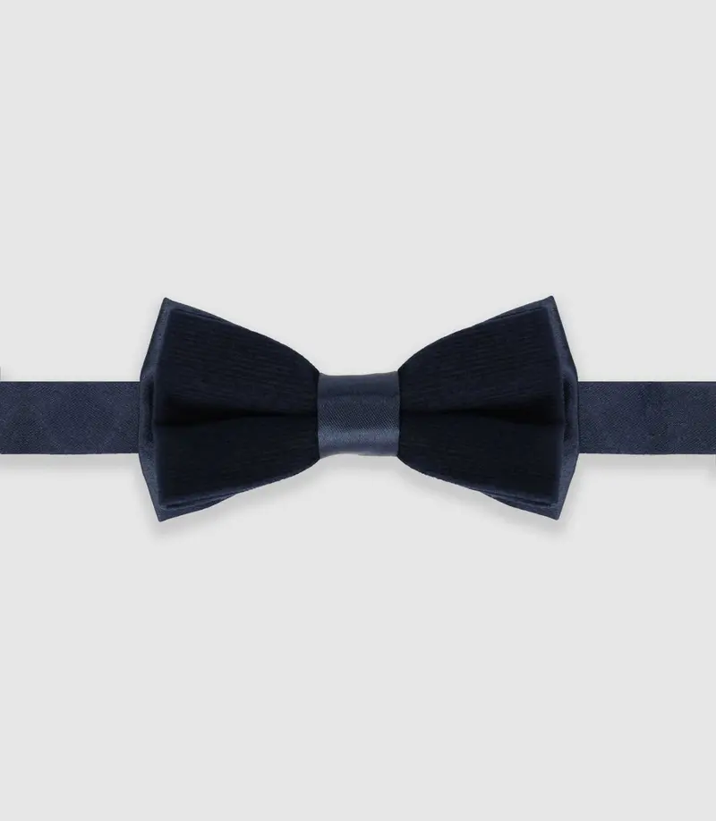 Nœud papillon effet satin marine NPDUOTARKAN