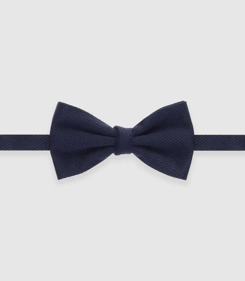 Nœud papillon effet satin marine NPULIX