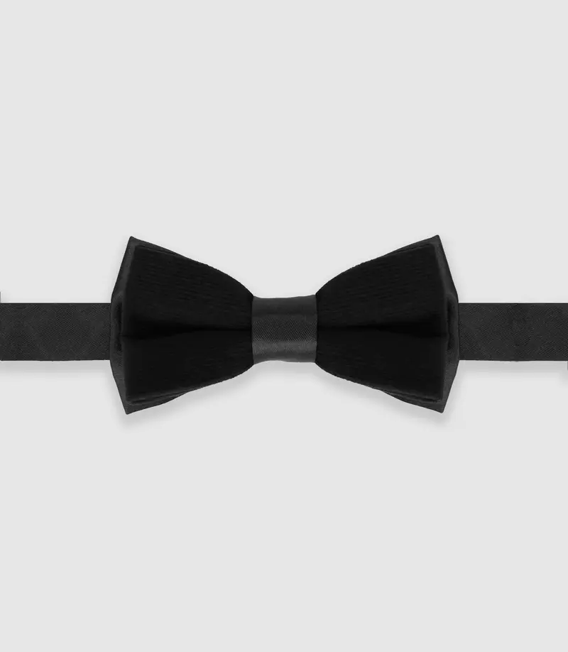Nœud papillon effet satin noir NPDUOTARKAN
