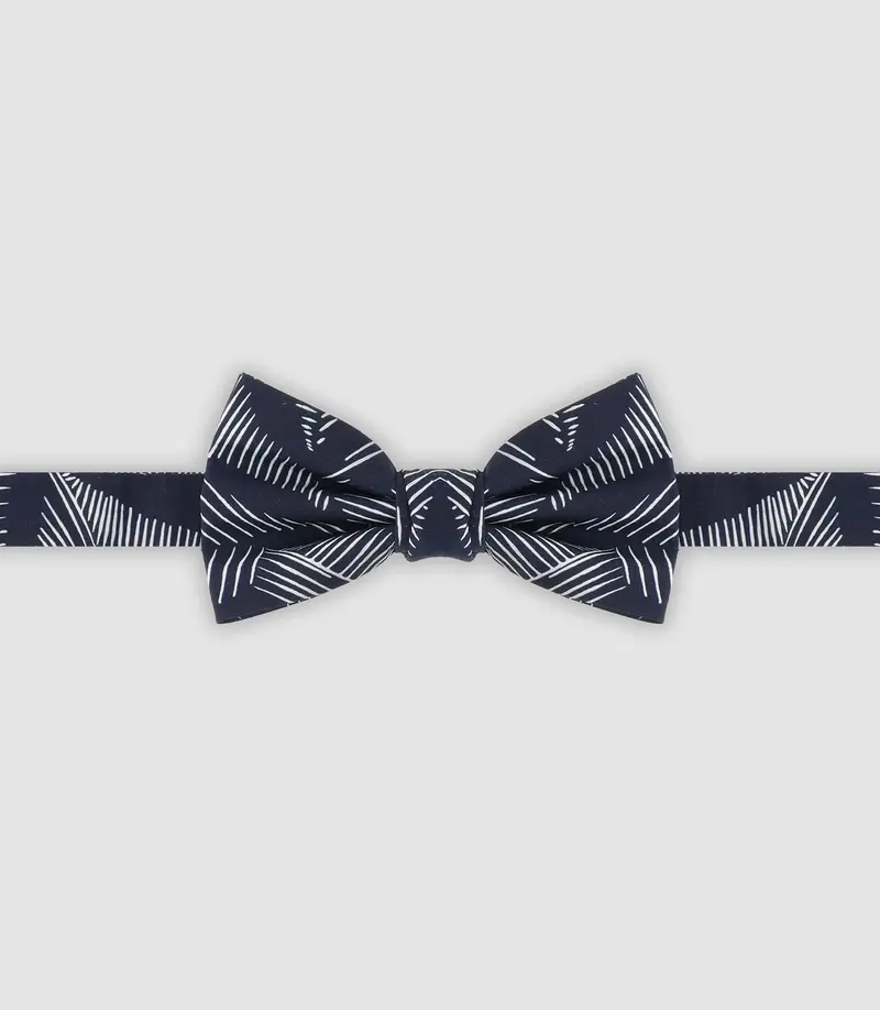 Nœud papillon en coton avec rayures marine