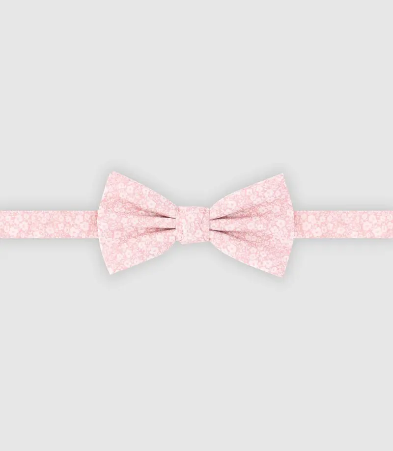 Nœud papillon en coton rose