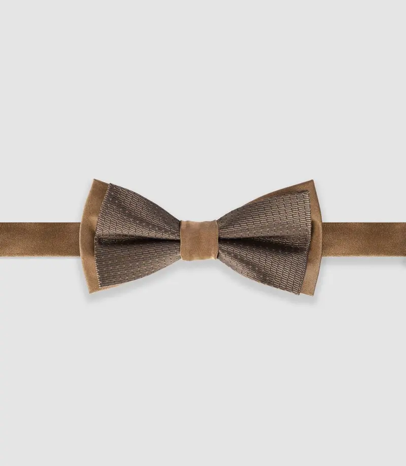 Nœud papillon en soie marron NPDUOTHIMEO