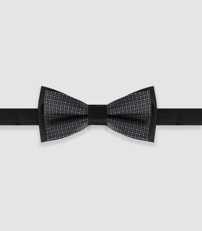 Nœud papillon en soie noir NPDUOTAM