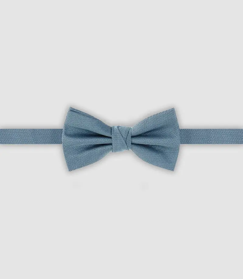 Nœud papillon en soie uni indigo