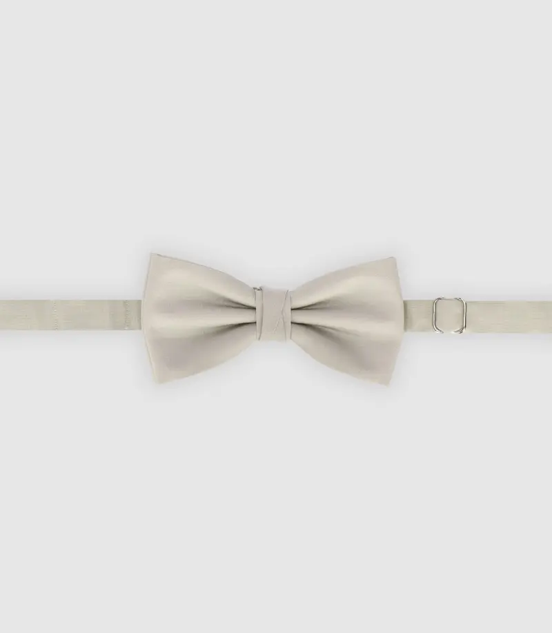 Nœud papillon en tissu beige