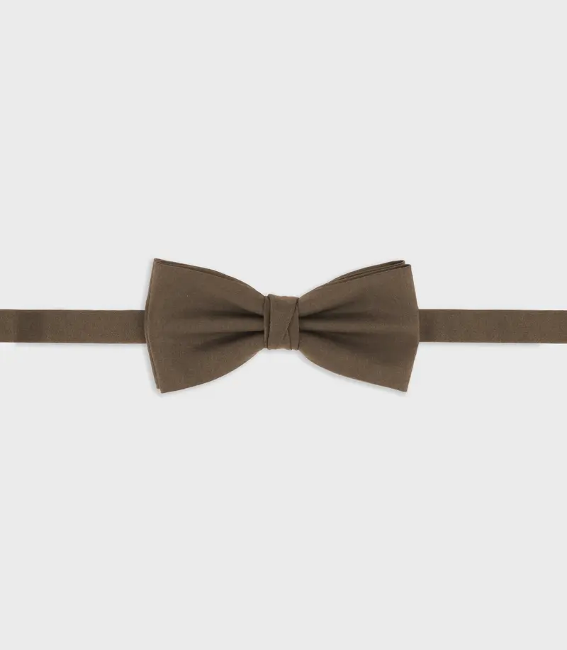Nœud papillon en tissu marron clair