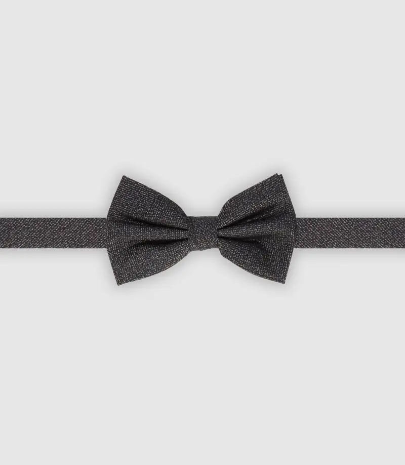 Nœud papillon en tissu uni noir