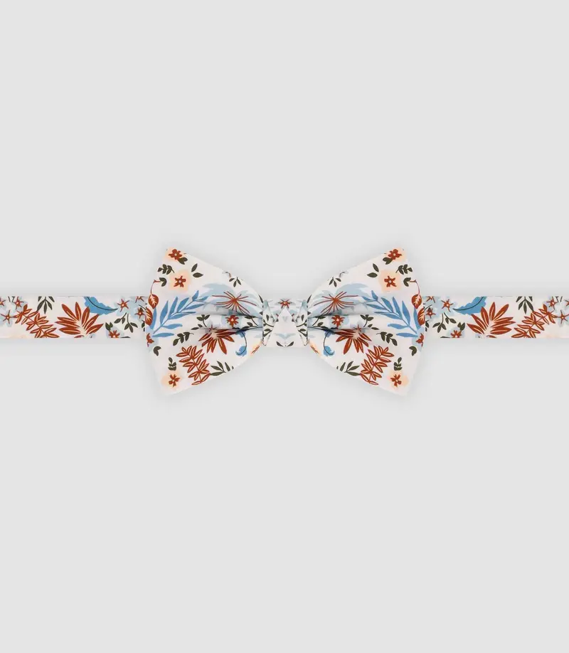 Nœud papillon fleuri blanc