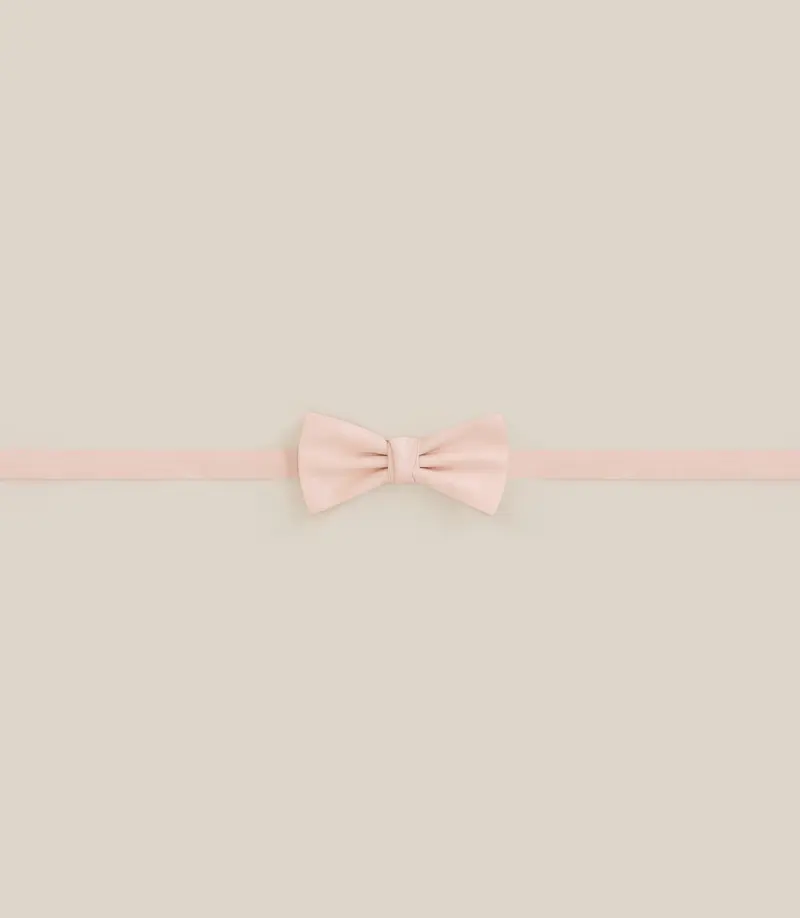 Noeud papillon tissu uni 100% lin pêche