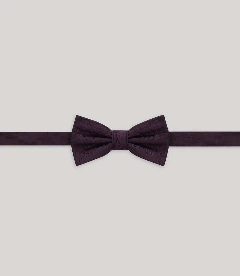 Nœud papillon uni bordeaux foncé