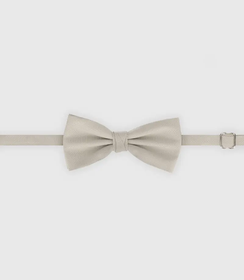 Nœud papillon uni en tissu gris