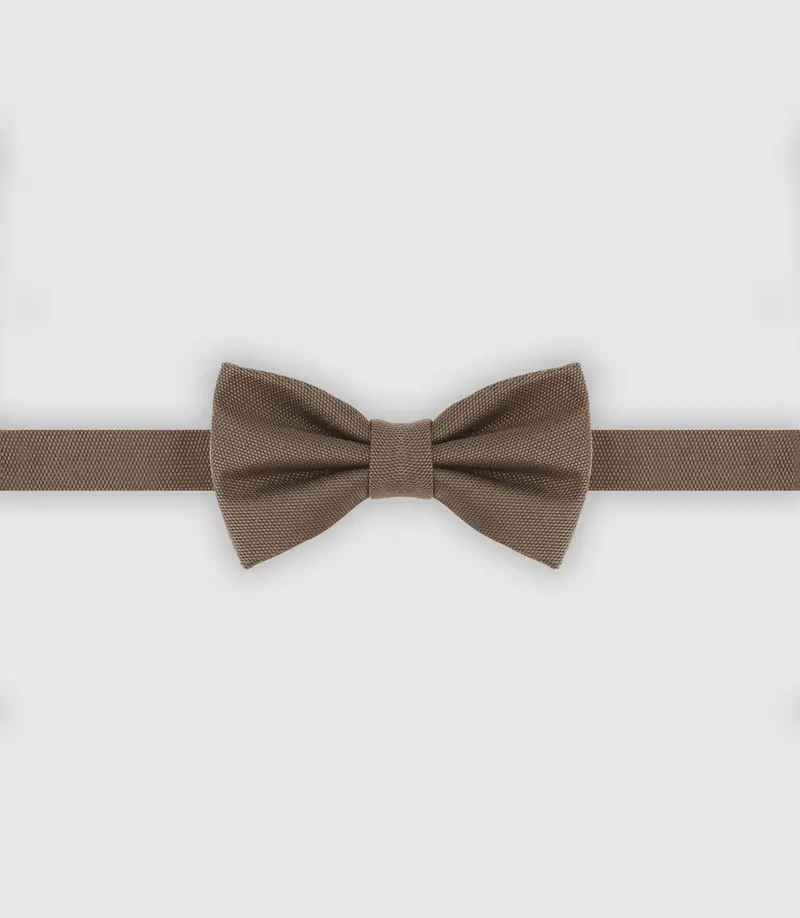 Nœud papillon uni marron clair