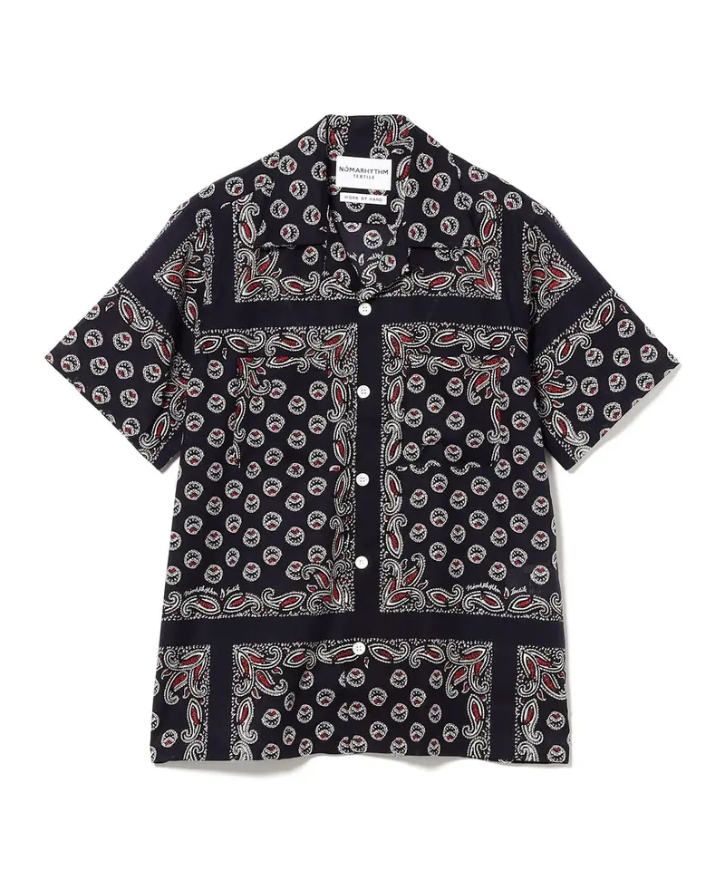 Nomarhythm Textile Navy Paisley Summer Shirt