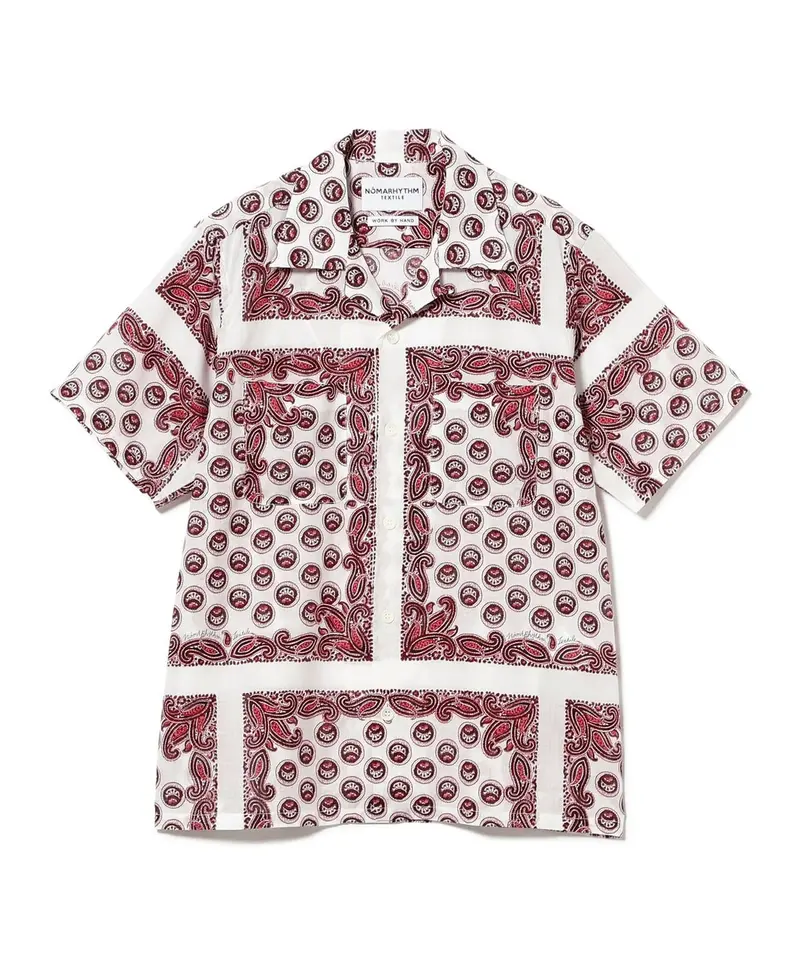 Nomarhythm Textile White Paisley Summer Shirt