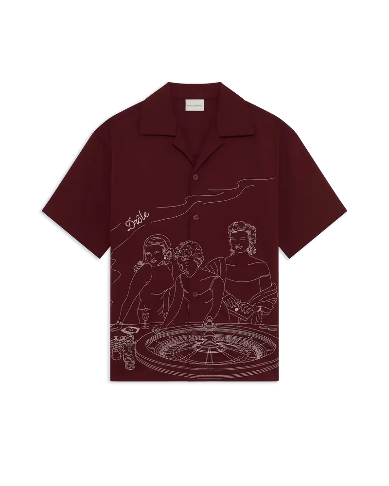 Notcha Collar Short Sleeve With Front Embroidery
