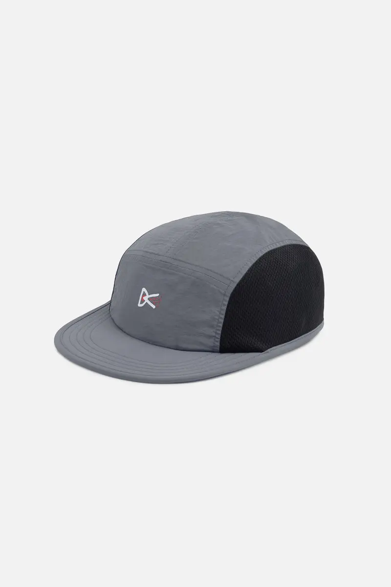 Nylon Paneled Mesh Hat - Grey