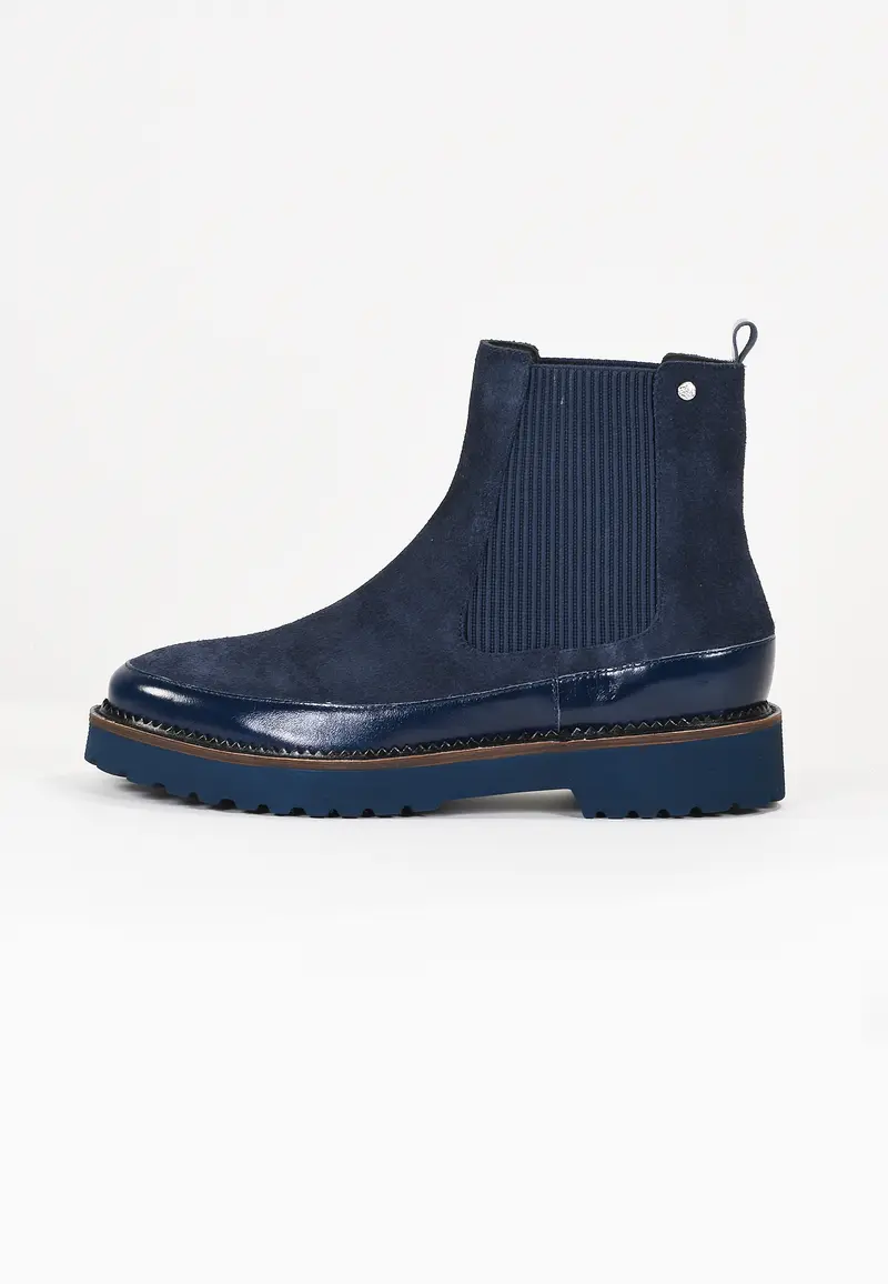OLIVIA - Bottines Chelsea en Croûte de Cuir Marine
