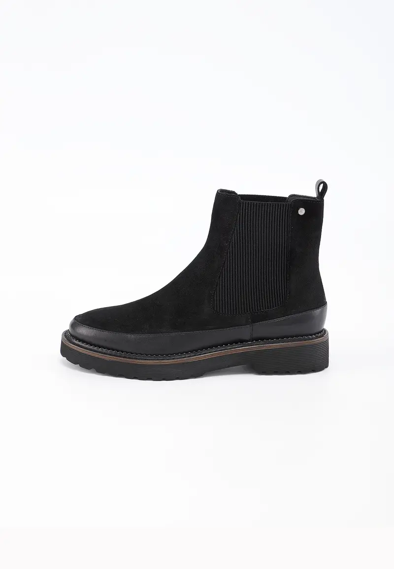 OLIVIA - Bottines Chelsea en Croûte de Cuir Noir