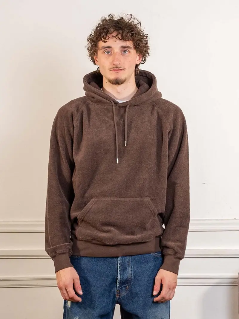 outlined logo hooded terry sweat - delicioso