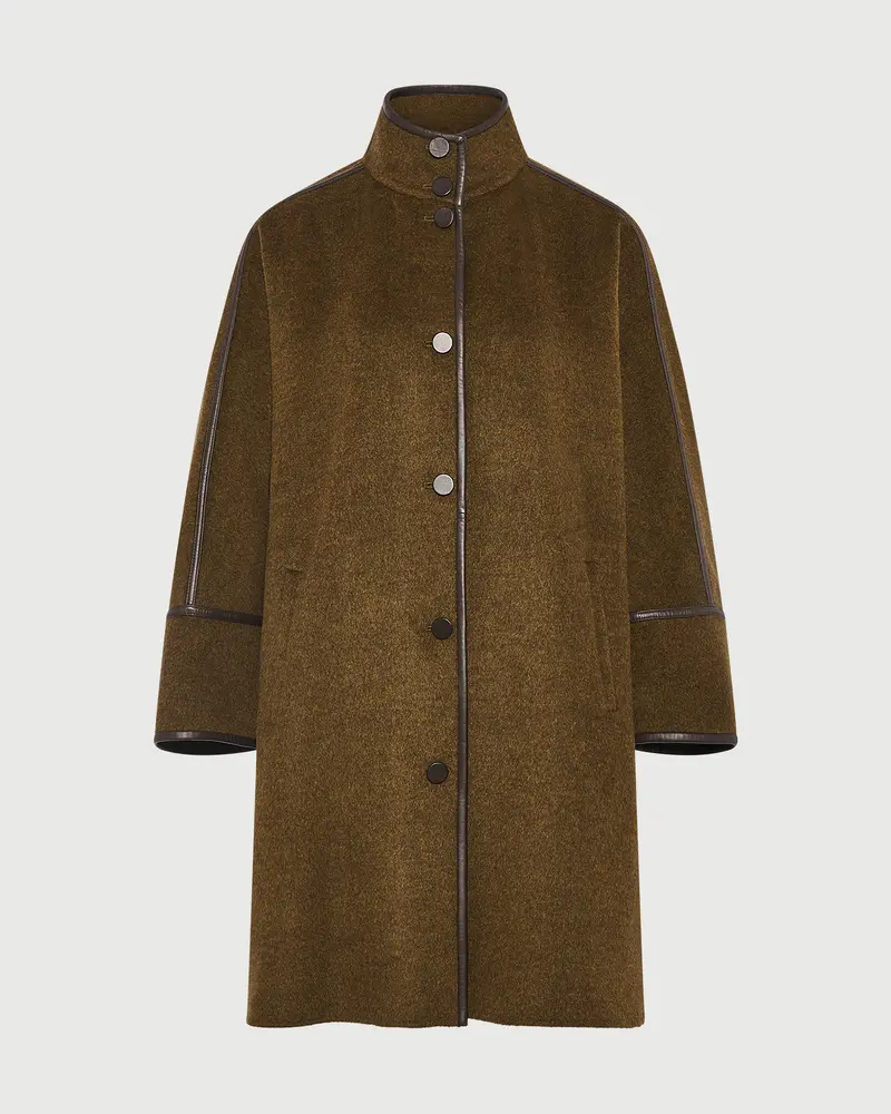 Oversized double-sided wool cashmere coat