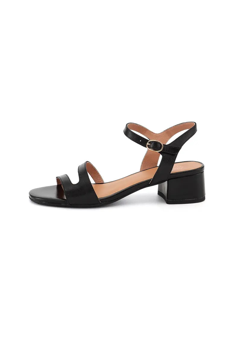 OYSHA - Sandales à Talons en Cuir Noir