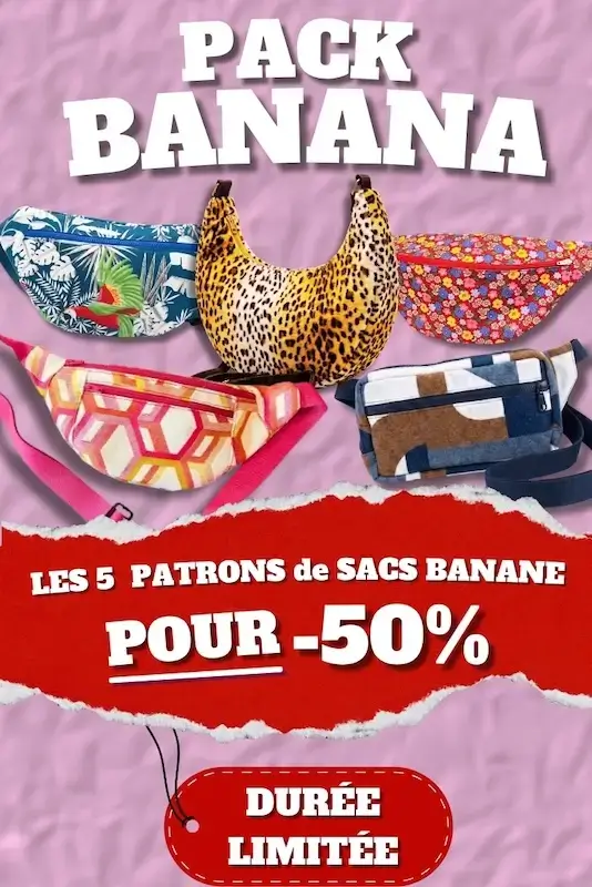 🍌 Pack Banana - 5 patrons de sacs banane à coudre (PDF)