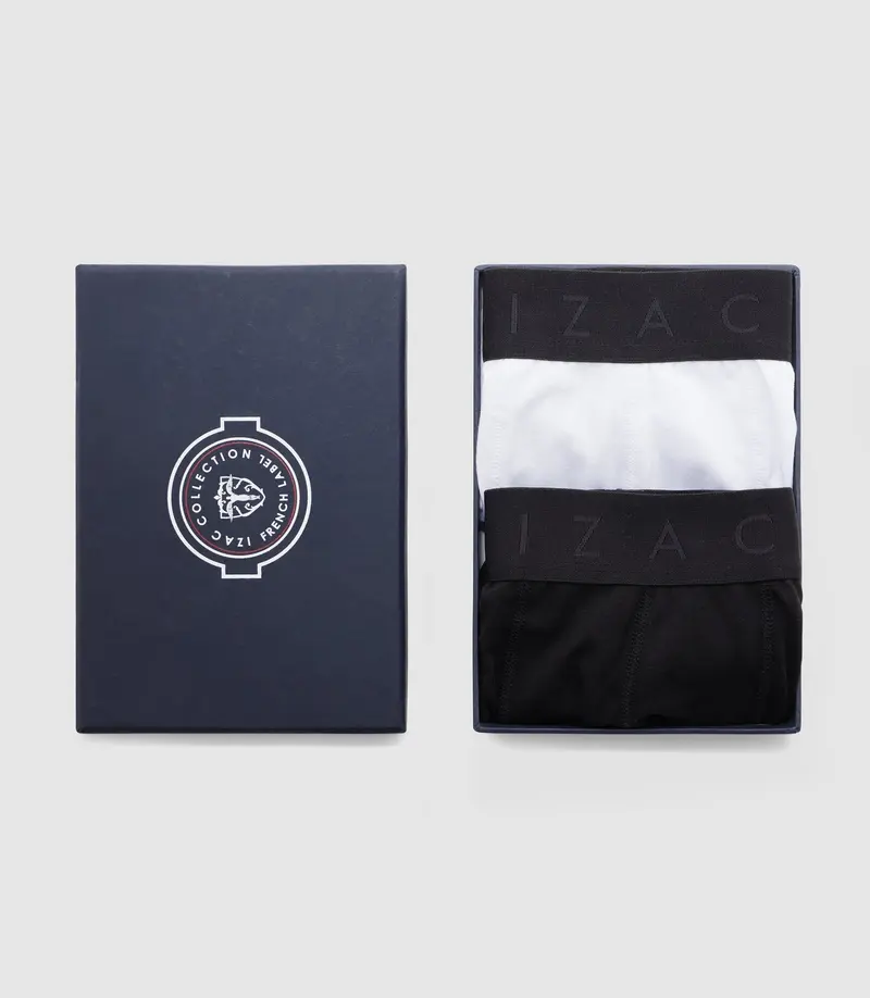 Pack de 2 boxers noir-blanc "Wax"