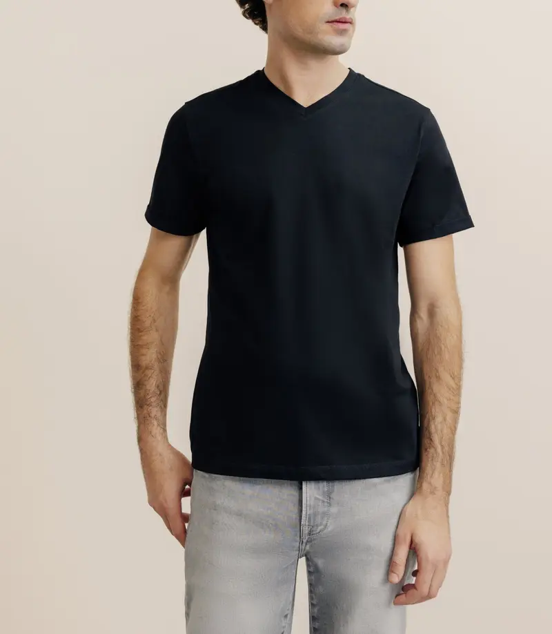 Pack de 2 t-shirts col V noir et blanc