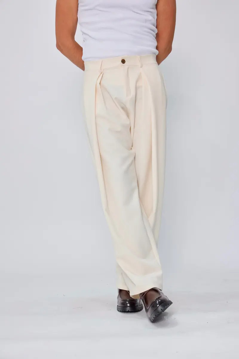 Pantalon à pinces homme coupe buggy large Taille haute
