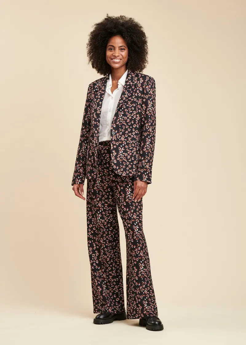 Pantalon ample à imprimé léopard