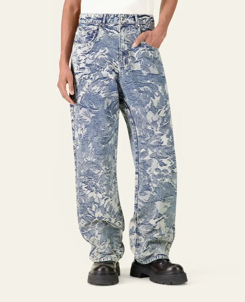 PANTALON BAGGY DENIM FLOWERCAMO