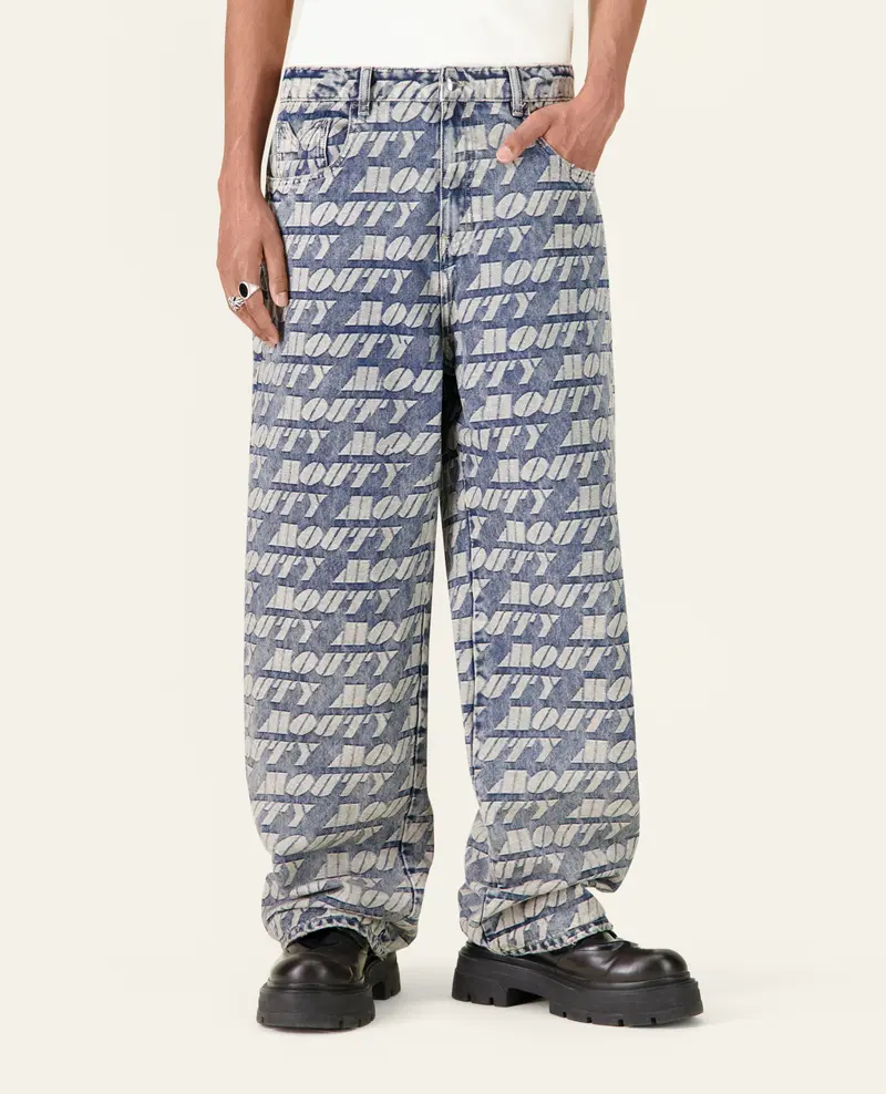 PANTALON BAGGY LOGO DENIM