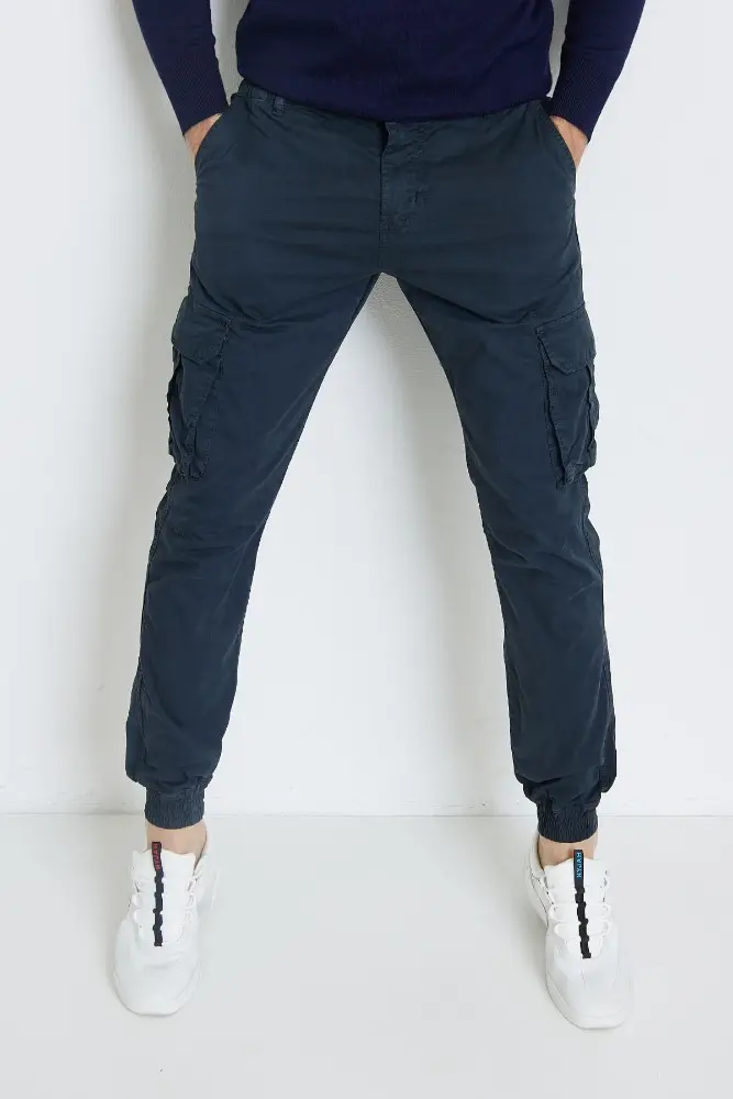 pantalon cargo bleu marine
